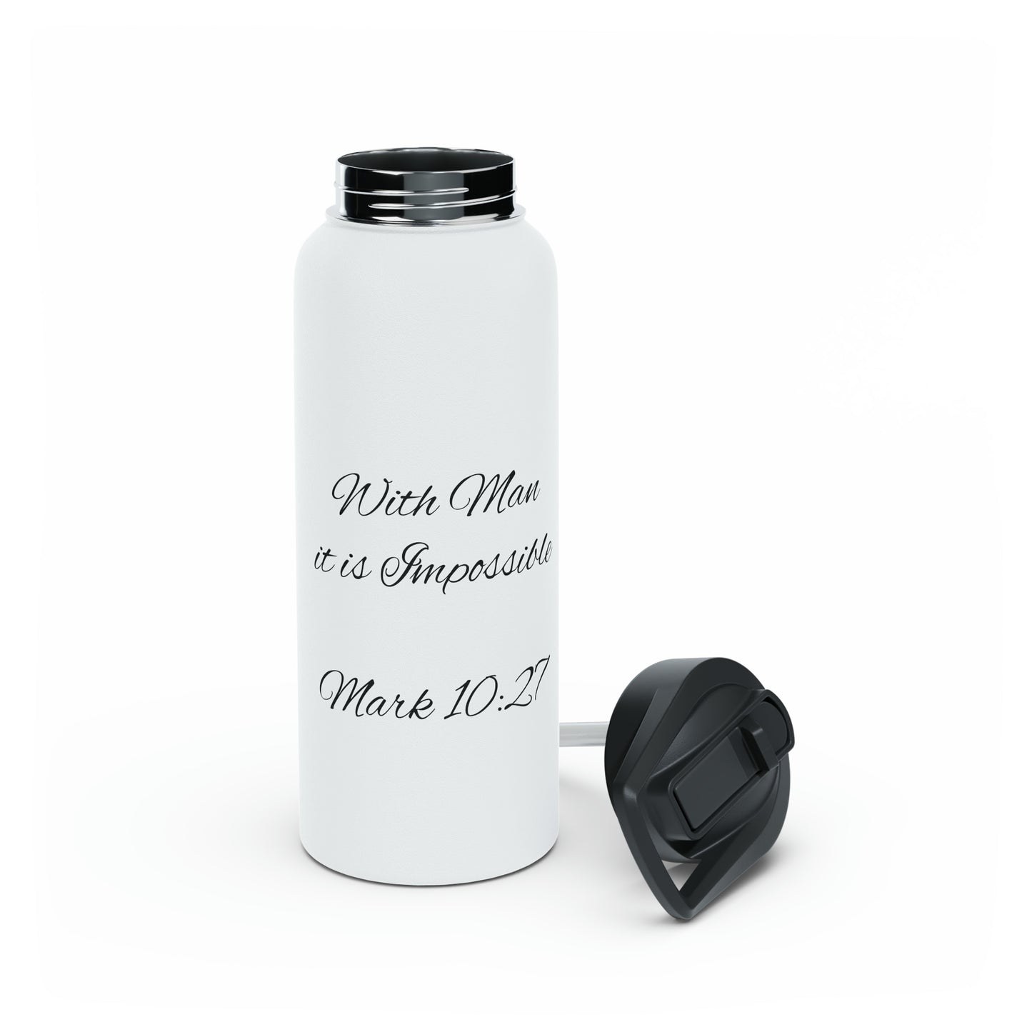 Stainless Steel Water Bottle (Mark 10:27)